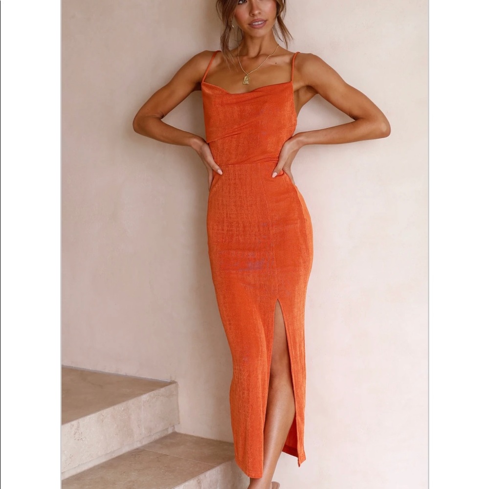 Orange Billy J Midi Dress - New/unworn with tags